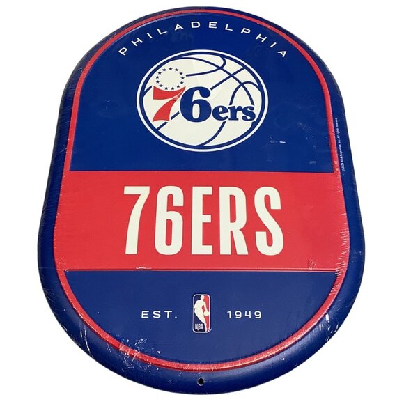 Philadelphia 76ers NBA Metal Pill Wall Sign 10" x 15" - Picture 6 of 6